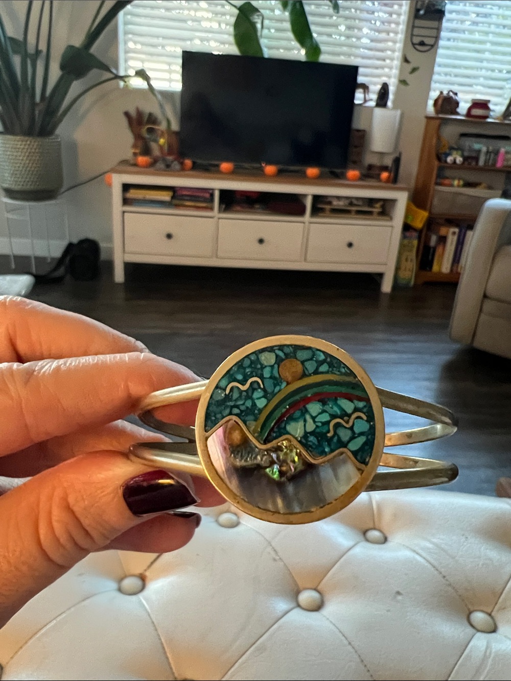 Mexican handmade Silver tone unique bracelet nature